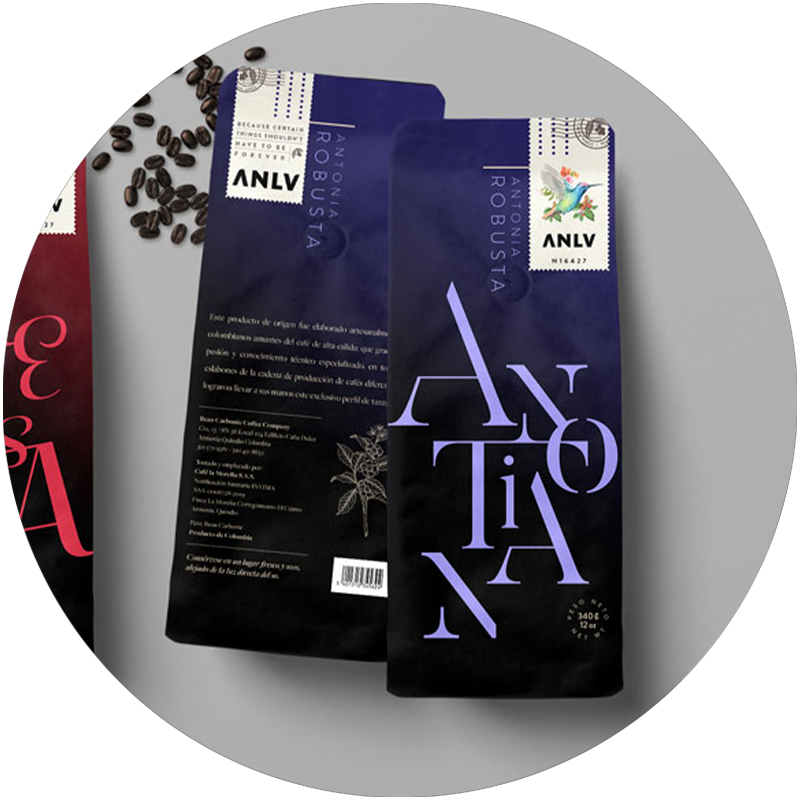 Neon Alfred coffee packaging design
