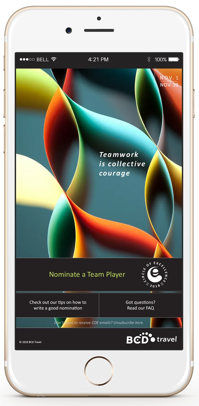 BCD Travel digital campaign mobile design