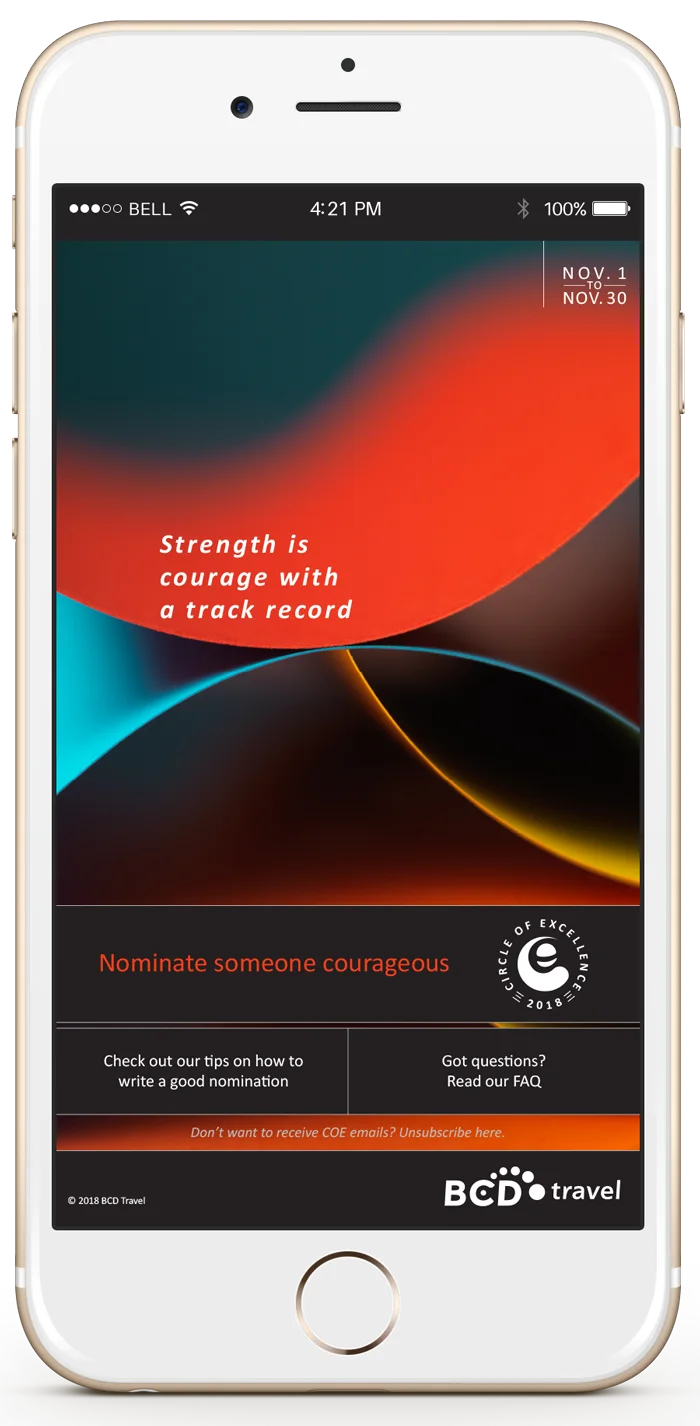 BCD Travel Circle of Excellence mobile website