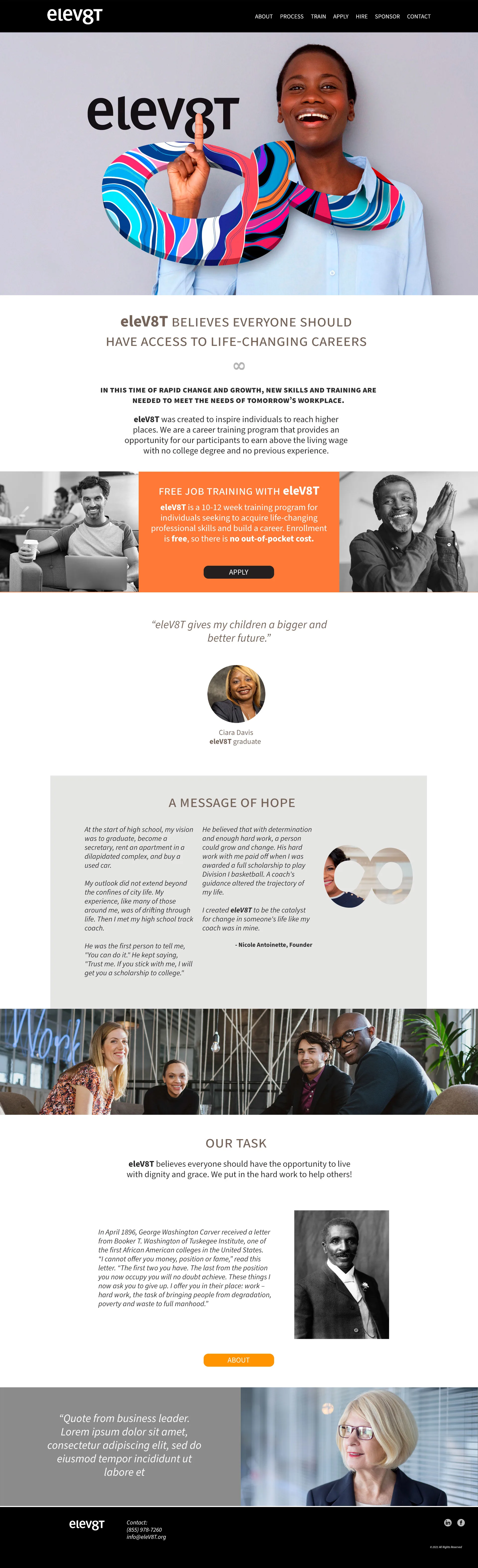 Elev8t website homepage