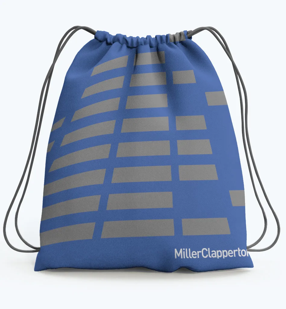Miller Clapperton branded drawstring bag