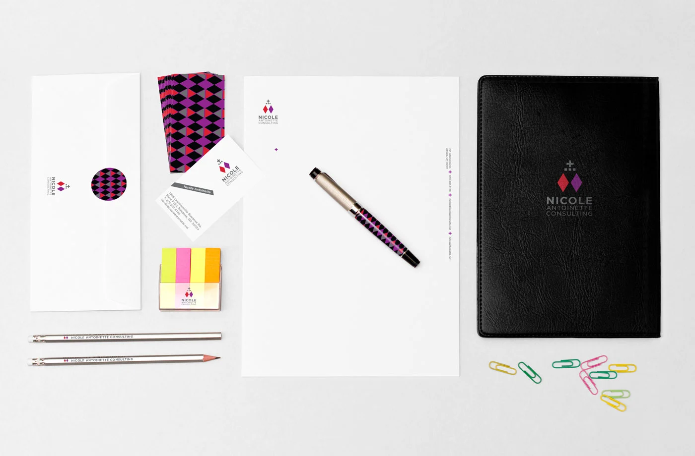 Nicole Antoinette Consulting logo design and stationery