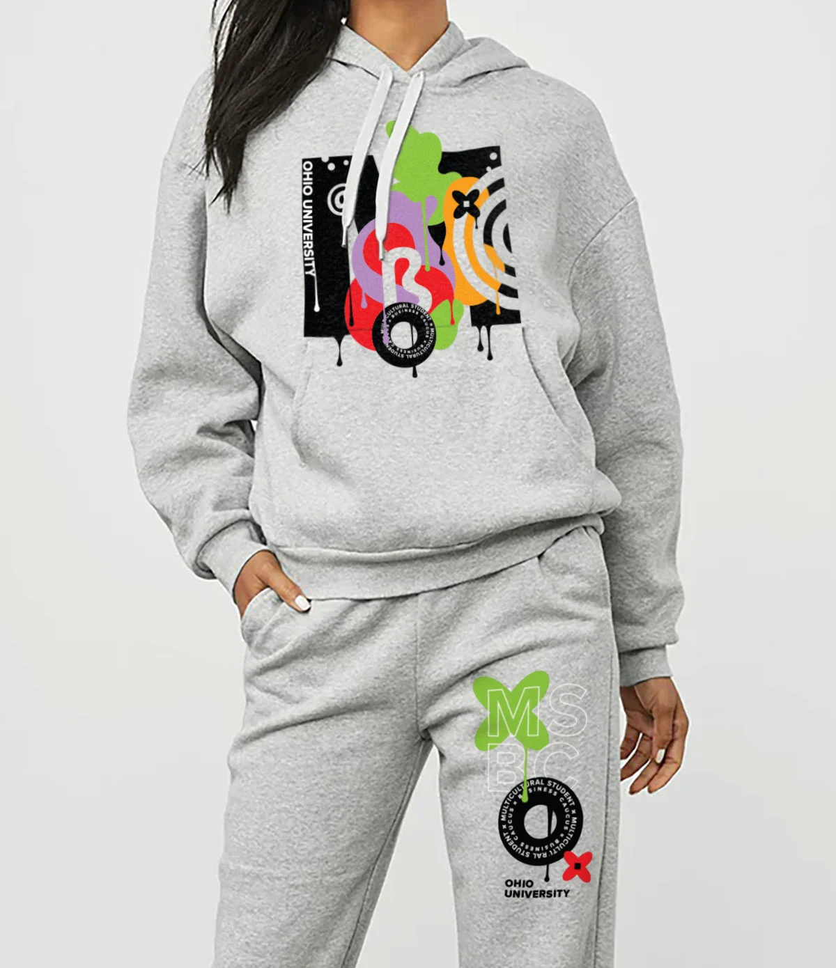 Ohio University MSBC hoodie and sweatpants merchandise