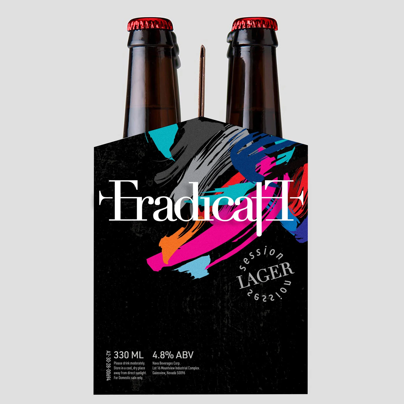 Eradicate beer six pack side packaging design