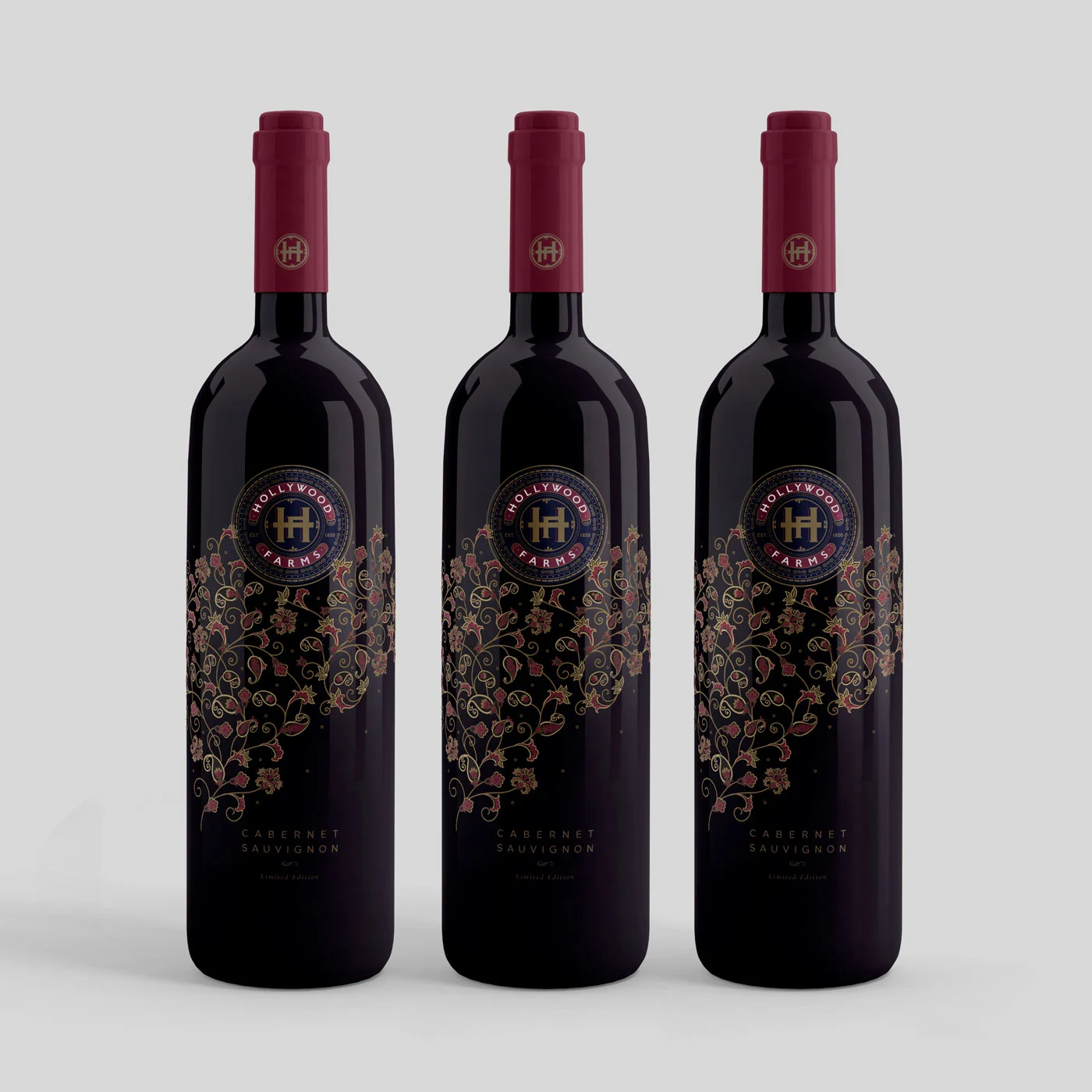Wine bottle hospitality packaging label design