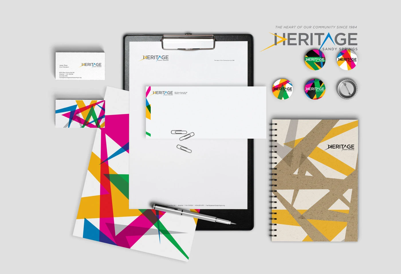 Heritage at Sandy Springs letterhead and stationery design