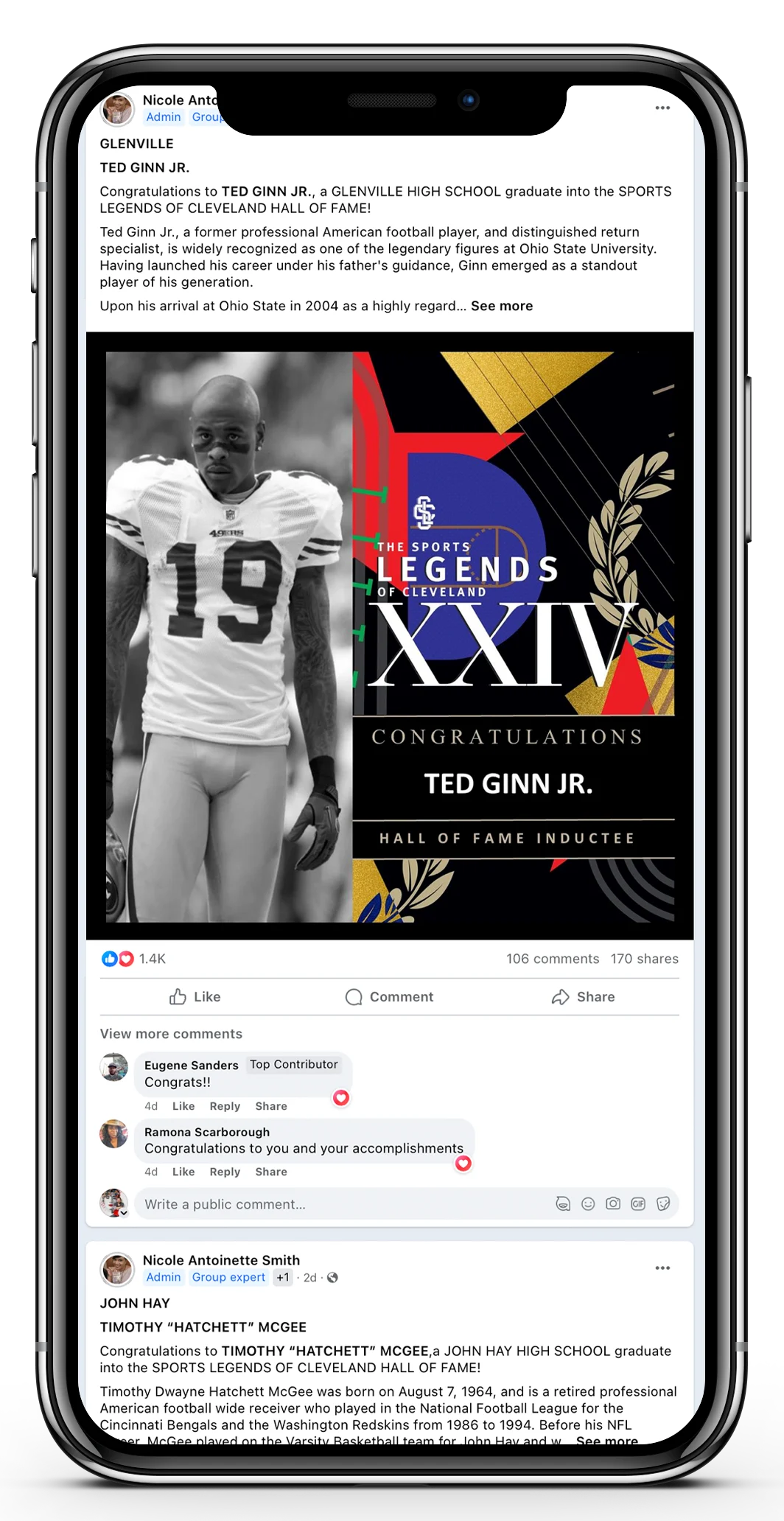 Sports Legends of Cleveland event branding featuring Ted