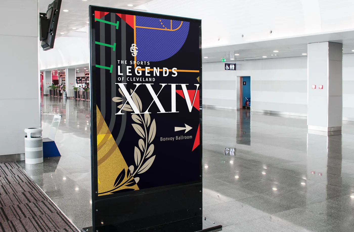 Sports Legends of Cleveland event wayfinding and directional signage
