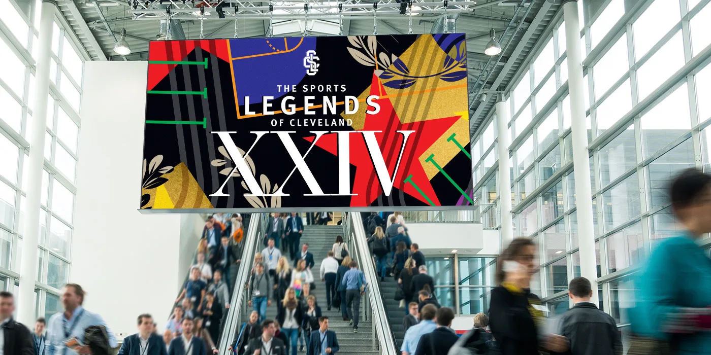 Sports Legends of Cleveland event branding and gala identity by Neon Alfred
